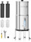 Purewell 6-Stage Gravity Ultrafiltration Water System，Glass Visible Water Level Design, 304 Stainless Steel Countertop System with 4 Filters and Mounts, Reduces Fluoride and Chlorine, 8.5 Litre