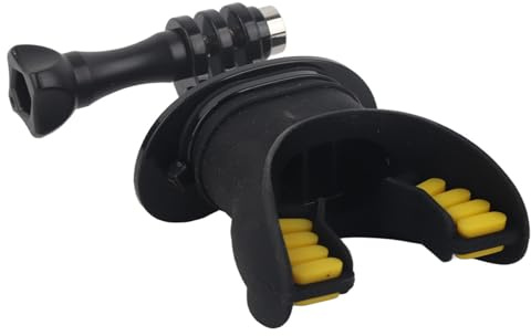 AKLOSIPY XiaoYi Action Camera Supporto per di Bocca per Surf, Immersioni, Pattinaggio - Nero, Ideale per Prospettive Uniche o in Movimento (BLACK)