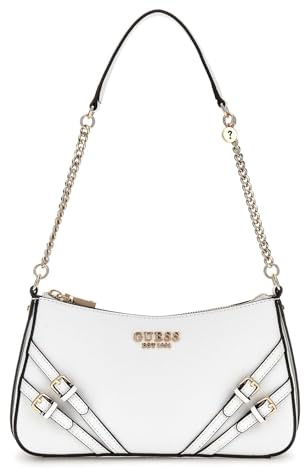 GUESS BRAMINA Top Zip Shoulder, Borsetta Donna, Bianco, Unica