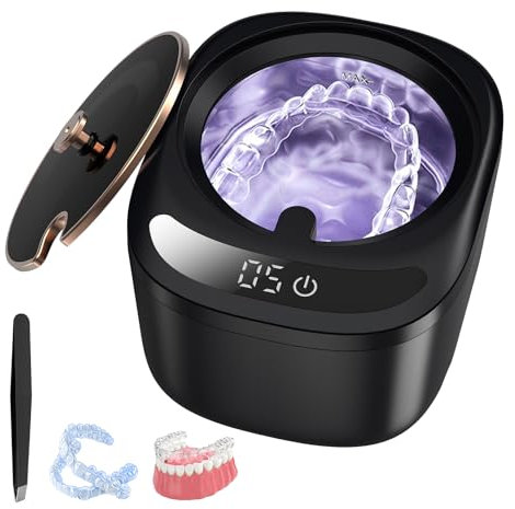 Morole Ultraschallreinigungsgerät, Ultraschallreiniger | 45000Hz | 230ML | Ultrasonic Cleaner Dental Pod mit UV-Lampe | für Zahnschiene, Retainer, Aligner, Zahnprothesen und Schmuck