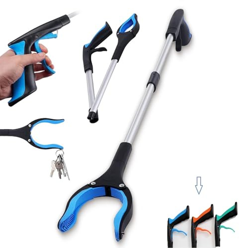 32 Grabber Reacher Tool, Foldable Reacher Grabber Pickup Tool with 360° Rotating Jaw & Magnet, Heavy Duty Pick Up Stick Grabbers for Seniors, Lightweight Grabbers