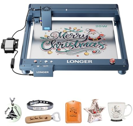 Longer Laser B1 Gravurmaschine, 20W Laser Cutter & Gravur mit automatischem Air Assist, CNC Lasergravur, für Holz, Metall, Acryl, Glas & Leder, 450 × 440 mm Arbeitsbereich (Dunkelgrün)