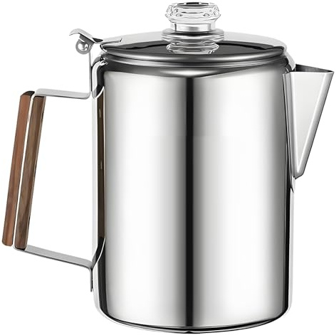 Perkolator kaffebryggare | Camping kaffebryggare i rostfritt stål - kommersiell maskin i rostfritt stål kompakt design för utomhus strand RV Family Friends Gatching
