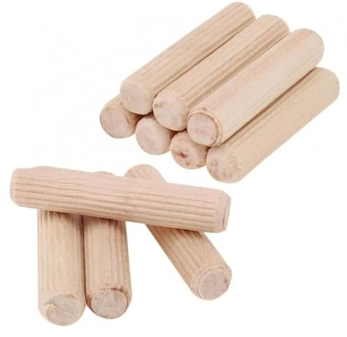 Wooden Dowel Pins 1000Pcs Cork Fluted Needle Bolt Wooden Dowel Pins Woodworking Chamfered Wood Carvings Bed Drawers Wood Nails 6/8/10mm(10mm)