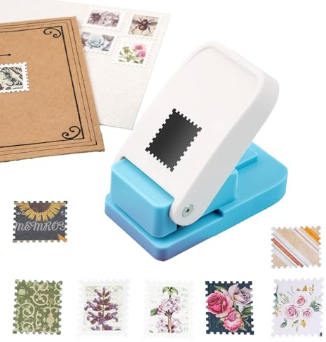 ZenithBurst Motivstansare stämpelstämplar, tandad rektangel hålstansare, stansare set papper, stansare kvadrat och stansare för scrapbooking, gör-det-själv-kort (1,8 x 2,5 cm)