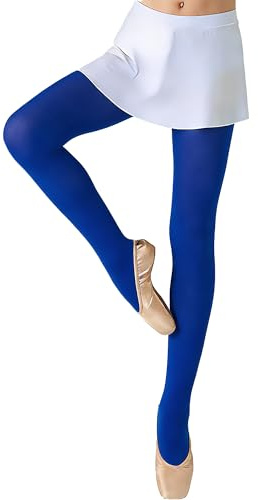 L&K Collant da balletto da bambina 80 DEN Taglie 86-170 Collant da danza in microfibra per bambini Collant sottili elastici e morbidi per balletto, danza e ginnastica 27261VA, Blu, 134-140