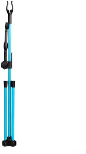 PureBowlic Support d'arc réglable avec perche d'équilibre, trépied en fibre de verre pour arcs composés, tête de cadre résistante à l'eau, prise au sol stable, design fendu portable (bleu)