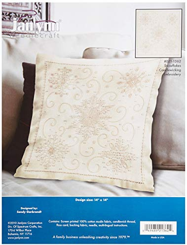 Janlynn Candlewick Decorative Pillow, Snowflake, Beige