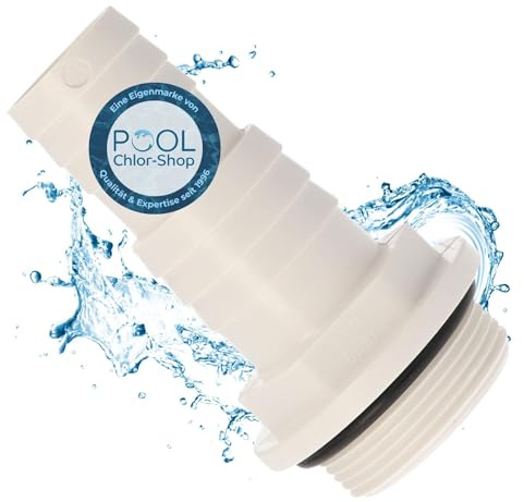 Duraol Raccord de tuyau en PVC I Raccord de tuyau avec joint torique & filetage extérieur 1 1/2 I Adaptateur pour conduite de Ø 32-38mm I Pièces de rechange I Accessoire de piscine