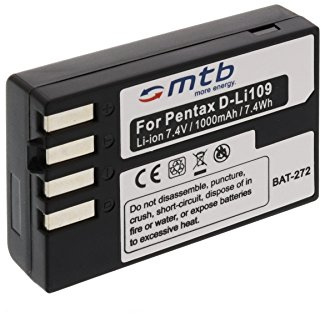 Ersatz-Akku D-LI109 für Pentax K-30, K-50, K-70, K-500, K-r, K-S1, K-S2