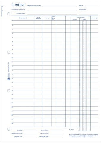 Inventurbuch A4/50BL ZWECKFORM 1101 A4/50Bl INVENTURBUCH A4 50BL 1101