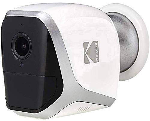 KODAK W101 Caméra de surveillance FULL HD 1080p totalement autonome, Connexion Wifi et batterie longue durée, Utilisable en intérieur et en extérieur avec batterie ( 4 piles LR6 AA )
