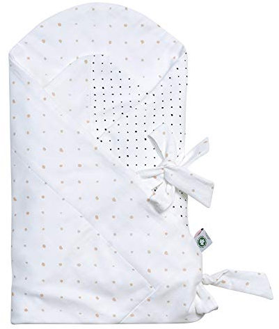 Motherhood Baby Einschlagdecke GOTS zertifiziert aus BIO-Baumwolle Puckdecke Wickeldecke von Motherhood - Kleckse grau und schwarz