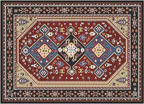 Fußmatte für innen als waschbare Motiv Tür-Matte - 50x70 cm Fußabtreter Perser rot Vintage als rutschfeste Schmutzfangmatte - Moderne Eingangsbereich Sauberlaufmatte für Flur Haustür