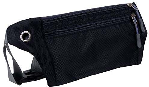 Röd X unisex smal diskret säkerhet midja pengar bälte/påse, Svart, One Size