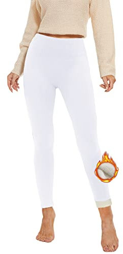 AMIYOYO Thermo Leggings Damen Gefüttert Leggings Fleece Thermohose Verdickte Plüsch Leggins Blickdicht Samt Thermounterwäsche Warm Strumpfhose Winter