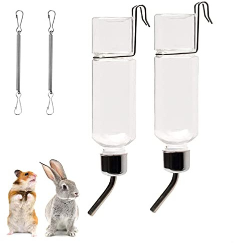 2 Pièces Abreuvoir Pour Les Rongeurs, Distributeur Eau Pour Petits Animaux, Suspendue Abreuvoir Lapin, Automatique Biberon Pour Animaux De Compagnie, Pour Lapin Chinchilla Cochon D'Inde Hérisson Furet