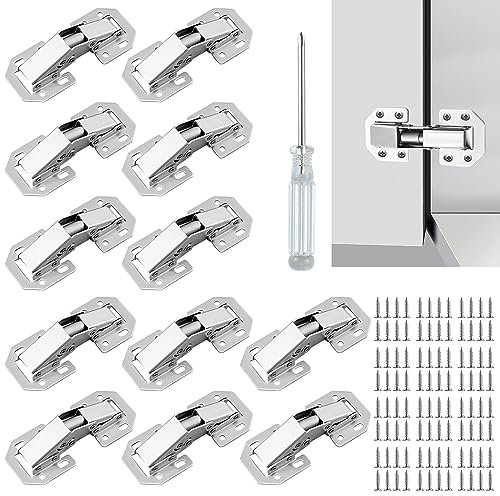 12 Stück Scharniere, Schranktür charnier Scharniere Klappbar für Schranktüren, Schrankscharnier für Holztüren, 90° Aufschraubscharnier (96 stk) Möbelscharniere für Schranktür, Holztür, Lamellentüren