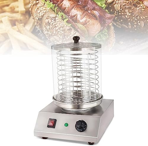 macchina per hot dog Vaporiera For Salsicce 450W Scalda Salsicce Cuoci Hot Dog, 0-85 °C, Cilindro Di Vetro: Ø 20 Cm, Gabbia In Acciaio Inossidabile Divisibile ， For Salsicce Da Colazione, Involtini Di