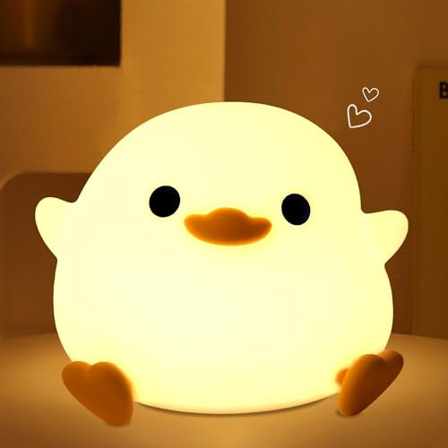 CooPark Enten Nachtlicht, Dodo Ente Geschenke für Kinder Mädchen, Entenlampe Nachttischlampe mit dimmbarem tragbarem Timer für Kinderzimme Schlafzimmer Schreibtisch Schmücken