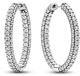PANDORA Timeless Einreihige Pavé Ohrringe aus Sterling Silber mit Zirkonia, 293016C01