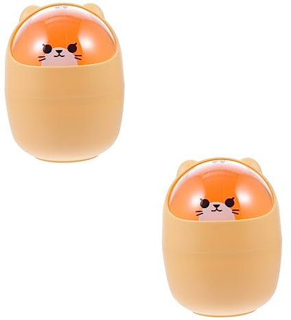 Amosfun Lot De 2 Mini Poubelles De Voiture Petite Poubelle De Table Joli Collecteur De Déchets Animaux Compact Et Portable Pour La Maison Le Bureau Et La Voiture