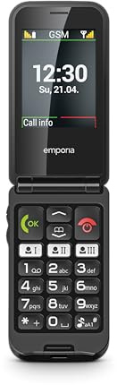 Emporia Talk Glam- Telefono cellulare a conchiglia - Tasti grandi - Ampio schermo a colori - Tasti chiamata rapida - Pulsante emergenza (Italia)