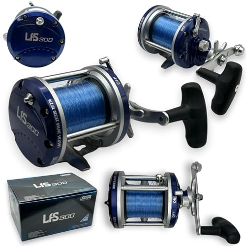 LFS 300 Multiplicateur Moulinet de pêche en mer 9,1 kg Ligne bleue 1bb