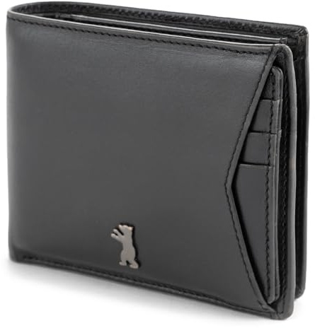 Berliner Bags Kiel Portafoglio Uomo in Vera Pelle con Protezione RFID, Portacarte Rimovibile, 8 Carte, 2 Scomparti Banconote, Portamonete, Scatola Regalo – Nero