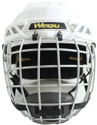 Ronyme Casco de Hockey Casco de de Hockey sobre Hielo con Correa para la Barbilla Casco de Patinaje de Velocidad sobre Hielo Suministro de Hockey, S