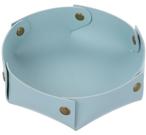 BESPORTBLE Schlüsselablage Aus Strapazierfähigem Pu Für Eingangsbereich Nachttischorganizer Mit Stauraum Für Kosmetika Und Schmuck Klassisch Blau Tragbar Und Elegant Für Jeden