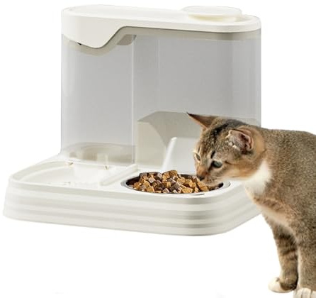 Automatisk kattmatautomat – automatisk automat för kattmat, vattenskålsmatare | husdjursvatten med kapacitet, hemmatningslösning för kattungar valpar reseanvändning