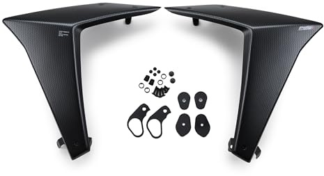 Puig 22080C Naked Side Winglets; advanced aerodynamics; made of durable ABS; easy installation without modifying the bike; TÜV approval and ABE license included, Carbon Look