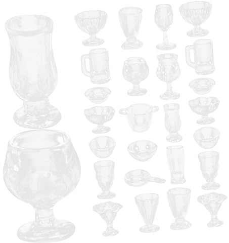 UKCOCO Set de Coupes Miniatures pour Maison de Poupée Vaisselle Mini Dessert Plastique Accessoires DIY Micro Paysage Modèles Aléatoires Décoration Réaliste et Léger Réutilisable