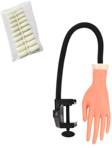 Sewroro Modèle De Fausse Main De Manucure Souple Avec Support 500 Capsules D'ongles D'entraînement Pour Nail Art Professionnels Et Débutants