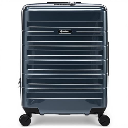 Eminent Voyager Kabinväska 55x40x20, Hårdskal Resväska | Expanderbar 55x40x20/23, TSA-lås, 4 hjul, 2,7 kg, 39 l, handbagage kabinväska, Makrolon polykarbonat, Mörkgrå