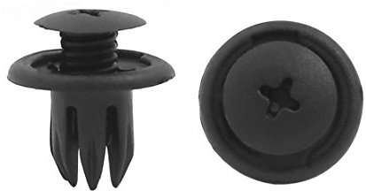 sourcing map 20pcs 10mm diamètre plastique noir trou Aile voiture rivets fixation vis Agrafe panneau