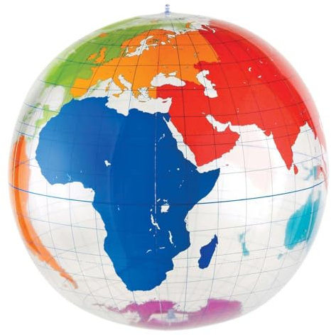 Learning Resources Aufblasbarer Globus zum Beschriften, Ab 5 Jahren, Abwischbare Weltkarte, Fördert Geografie-Wissen im Unterricht und Zuhause, 67 cm