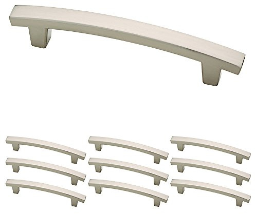 Franklin Brass (10-Pack) – Brushed Nickel Cabinet Handles, 4 Inch Hole Center, Pulls for Drawers, Kitchen Cabinet Door, Dressers | Pierce