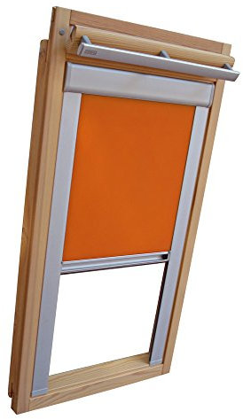 Easy-Shadow Hochwertiges Verdunkelungsrollo Rollo Thermo orange mit Seitenschienen für Velux DKL-EP GGL,GPL,GHL,GTL 608 ALU // Maßanfertigung