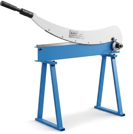 KATSU Sheet Metal Guillotine Shear 800mm Bed Width Heavy Duty Manual Lever Guillotine Cutter Cropper with Sturdy Stand for 1.5mm Thickness Steel Sheet Plate 165164