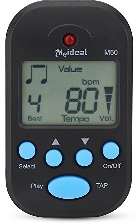 Mini Metronom, Digital Beat Tempo Metronom, Clip-On, Portable für Klavier, Violine, Gitarre (Schwarz) für Musiker, Studierende, Lehrer, Familien bei Proben, Konzerten, Unterricht, Freizeit