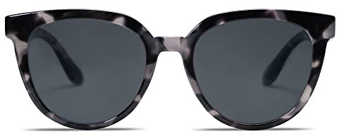 SOJOS Runde Polarisierte Sonnenbrille Damen Herren Klassische Retro Stil UV400 SJ2175 mit Graue Rahmen/Graue Linse