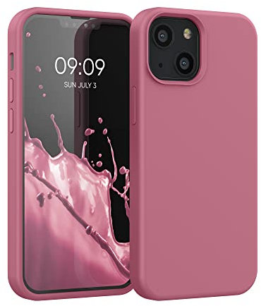 kwmobile Handyhülle für iPhone 13 mini Hülle, für iPhone 13 mini Case - Hülle Silikon - kabelloses Laden - Dark Rose