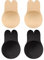 WOVTE 2 Pairs Invisible Lift-Up Bra, Adhesive Bra Anti-Penetration Point Adhesive Bra, Breast Lift Tape Push Up Strapless Nipple Covers for C/D Cup Black