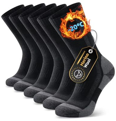 Ruixue Merino Wandersocken Herren & Damen, Outdoor Socken Trekkingsocken, Merinowolle Sportsocken Laufsocken Sneakersocken für Herren, Damen & Kinder[3 Paar]