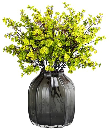 JAKY-Global Tela para aliento de bebé, flores artificiales, 6 paquetes, plantas de seda falsas europeas, decoración de bodas, fiestas, ramos de flores de tacto real, bricolaje para el hogar (verde