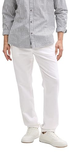 TOM TAILOR Chino Hose mit Leinenanteil, Smokey Olive Green, 32/36