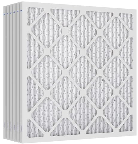 VTONCE Luftfilter 50 cm x 50 cm x 1 tum, MERV 8 dammförsvar, MPR 600, ugnsluftventilfilter – faktisk storlek: 45 cm x 45 cm x 3/4 tum HVAC, AC ugnsfilter ersättningsset (paket med 6), håll luften
