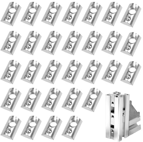 30 Piezas Tuerca Deslizante de Riel en T M8 de Acero Inoxidable, Tuercas T-slot con Bola para Paneles de Aluminio de la Serie EU 40